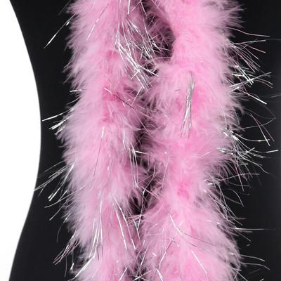2 Meter Marabou Feather Boas Gold Silver with Wire White Feather Scarf for Crafts Wedding Party Dresses Skirt Decorative Shawl