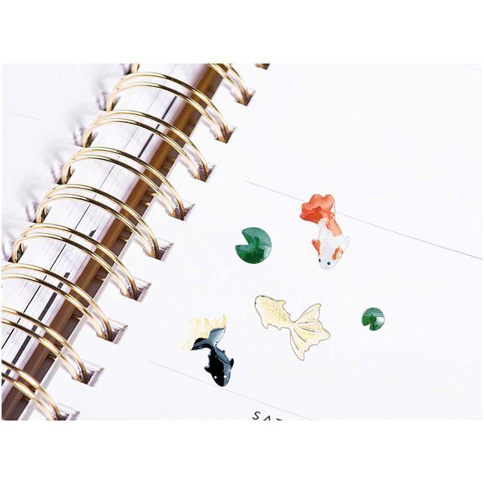 Stickers gel - RICO DESIGN - Carpes Koï - 44 autocollants - Collection Jardin japonais - Décoration scrapbooking