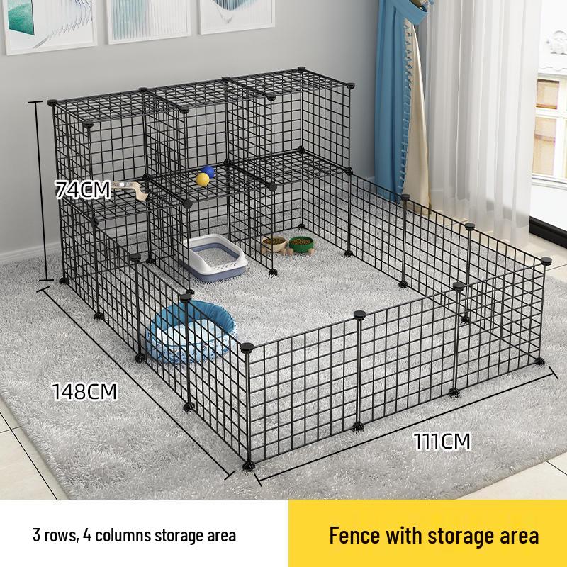Indoor Pet Fence: Dog and Cat Barrier Gate with Iron Mesh for Anti-Escape and Isolation