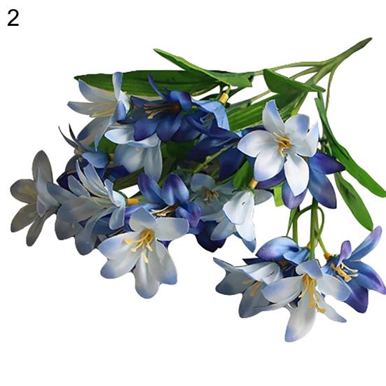 1 Bouquet Artificial Fake Mini Lily Flower Plant Home Office Wedding Party Decor