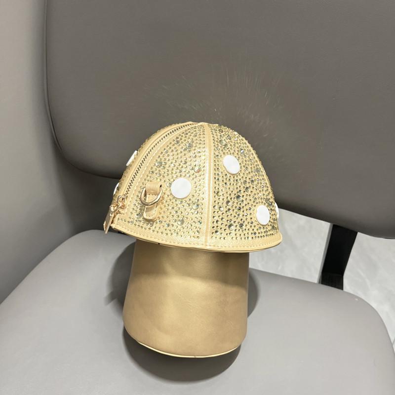 2025 Luxus Mode Designer Damen Pilzförmige Strassstein Clutch Femme Kristall Umhängetasche Lustige Shiitake Handtasche