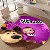 Personalized M-Masha and the Bear Round Chair Office Rug - Perfect for Mat, Office Chair & More - Ideal Gift for Birthdays and Holidays