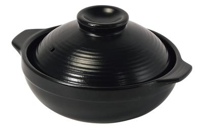 Pearl Metal Earthen Pot 17cm Microwave Safe Black L-7502