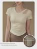 Women's Summer Yoga & Pilates Fitness T-Shirt - Slim Fit, Short-Sleeved, Professional Sportswear.