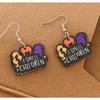 Personalized style acrylic exaggerated high-end sense pumpkin ghost BOO letter splicing sequined earrings Halloween earrings