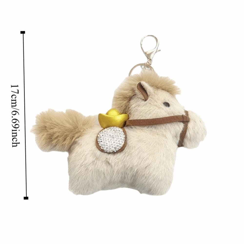 Cute Yuanbao Pony Pendant Mascot Dolls Cartoon Steed Doll Zodiac Pony Figurine  Home Decoration