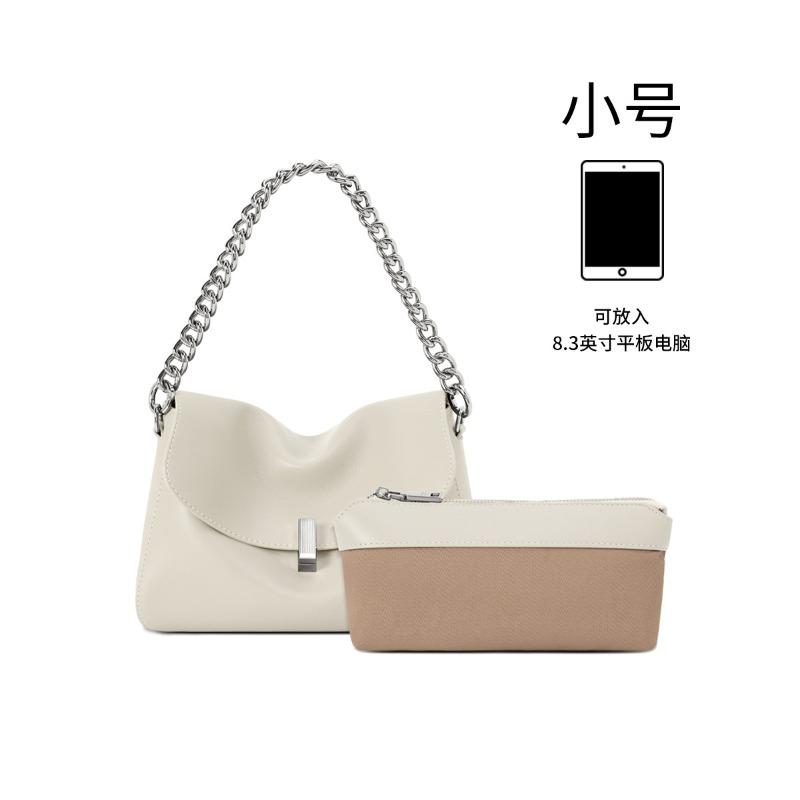 

Cowhide large bag messenger bag women s new niche high-end chain bag large-capacity commuter shoulder bag women