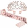 Rhinestone Birthday Queen Crown & Princess Sash Headpiece