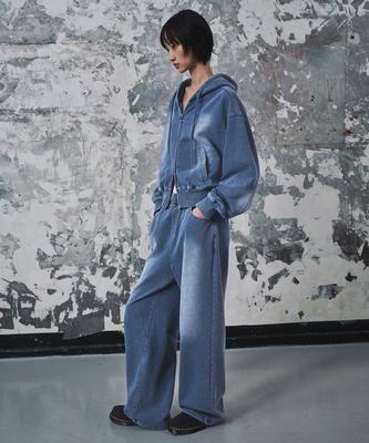 MUSINSA STANDARD WOMAN Women'S Faded Wide Sweatpants [Blue Grey]