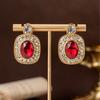 Vintage Emerald Zircon Earrings With A High-end Feel Featuring Palace Style Studded Antique Women
