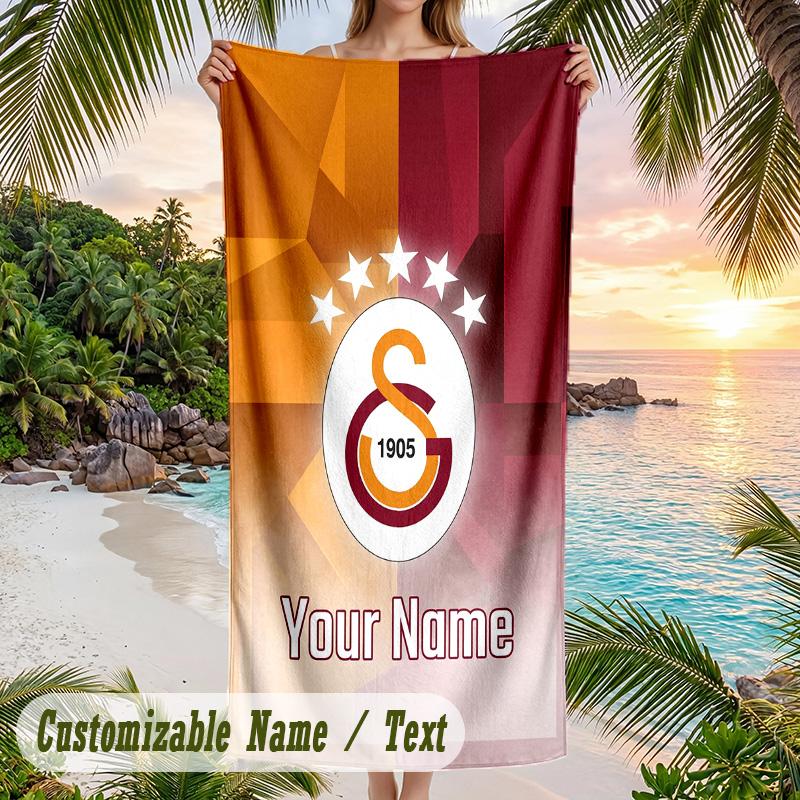 Beach Towel Galatasaray FC Print Custom Name Text Soft Towel for Swimming Pool