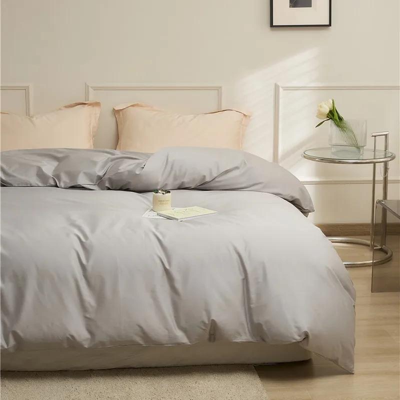 Nordic 100% Cotton Solid Color Duvet Cover or Sheet or Flat Bed Cover Simple Bedding Set Pillowcase Bedclothes Bedding