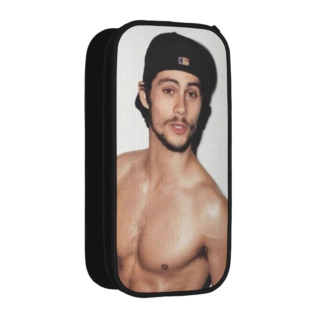 Large Capacity Pencil Pouch Dylan Obrien Actor Office Supplies Double Layer Pencil Case Stationery Women Makeup Bag Amazing Gift