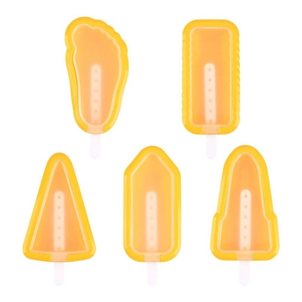 5Pcs Reusable Ice Cream Making Tools Silicone Ice Lolly Mold Creative Popsicle Moulds