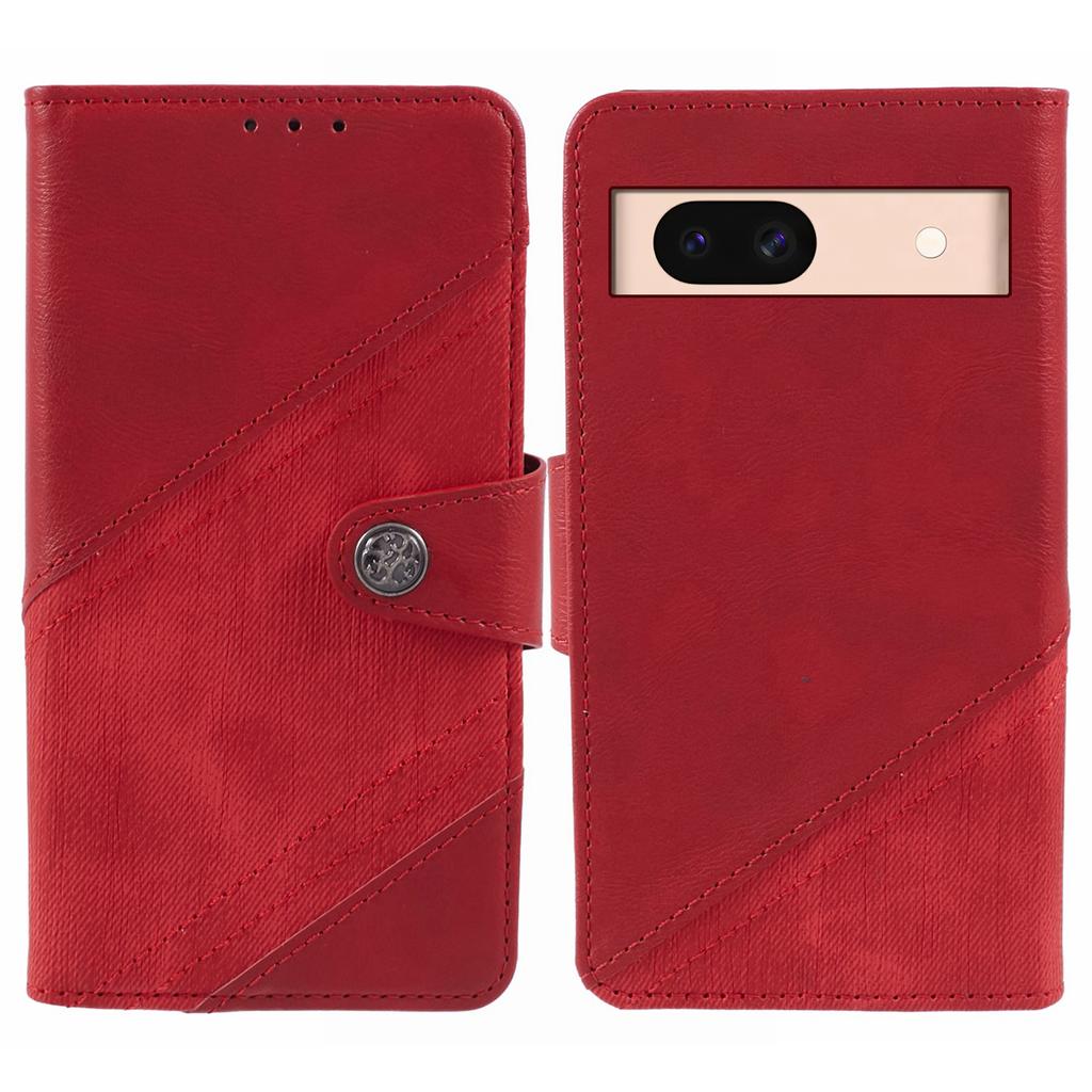 For Google Pixel 8a Wallet Phone Case PU Leather Splicing Mobile Cover Dustproof Shell