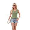 Spring New Product: Solid Color Round-neck Striped Casual Sleeveless Vest