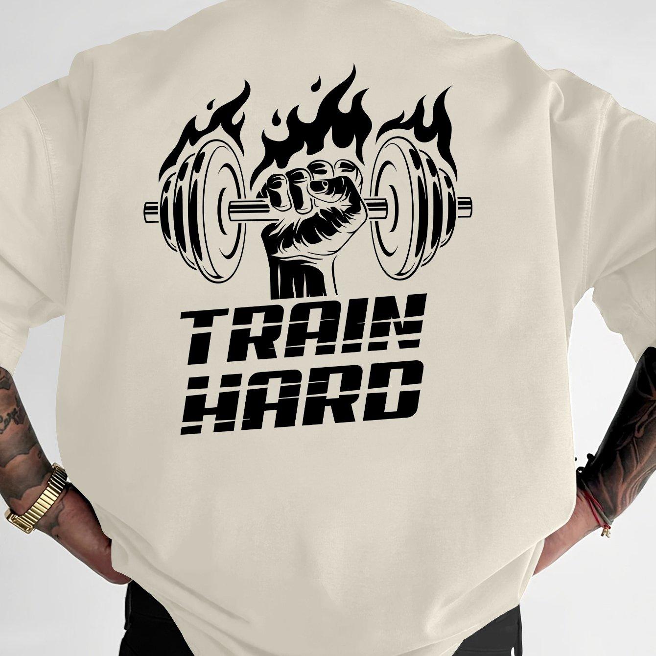 

Dumbbell Cotton TShirt Vintage Athletic Streetwear Men Fitness Muscle Cream - Men s Summer Cotton Graphic Tee S разноцветный
