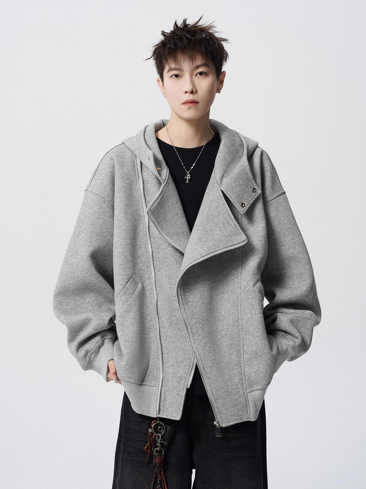 Мужской кардиган-худи на двойной молнии: Американский модный, тяжелый, свободный крой, весенне-осенний стиль XXXL