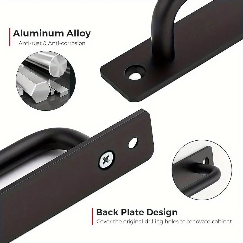 2pcs Barn Door Handles, Sliding Door Handle, Black Cabinet Handles, Door Pull Handle, Sliding Closet Door Handle for Hotels