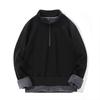 Herren Fleecegefüttertes Stehkragen Halb-Zip Sweatshirt