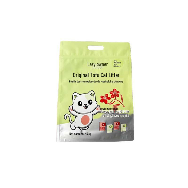 10kg Milk Scented, Non-stick, High Clumping Blue Engraved Tofu Cat Litter with Deodorizing Properties