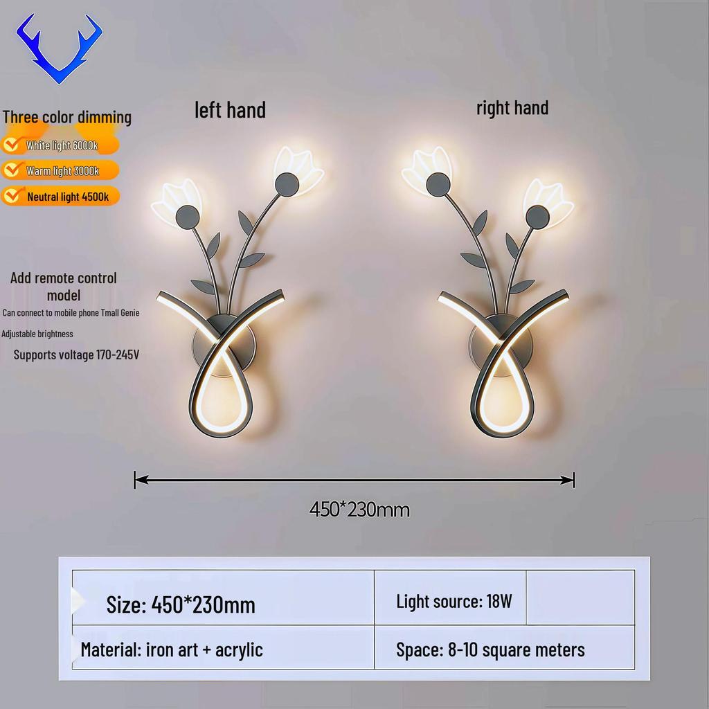 Kreative LED-Wandleuchte für den Innenbereich mit Fernbedienung - Stufenloses Dimmen für Schlafzimmer, Wohnzimmer, Flur, Balkon oder Treppenhaus