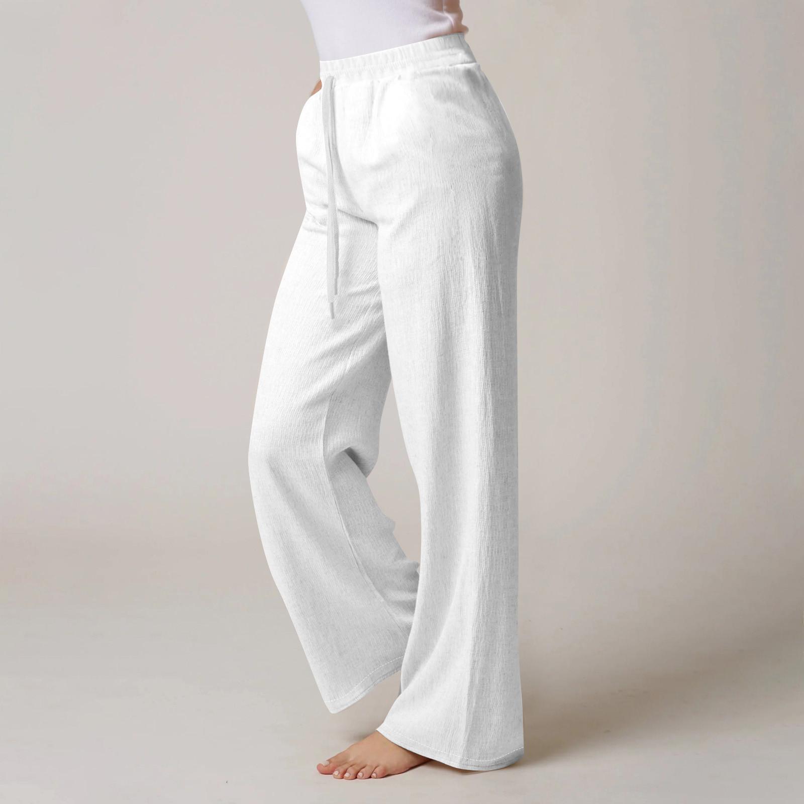 

Пижамные штаны в стиле аниме, повседневные брюки с эластичной резинкой на талии, удобные прямые свободные брюки для йоги XL белый