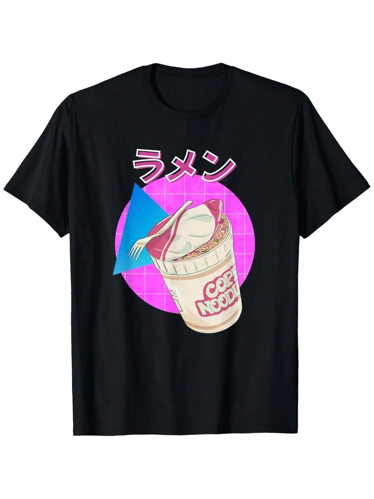 90s Retro Japanese, Kawaii Ramen, Strawberry Vaporwave Anime T-Shirt.Jpg S разноцветный