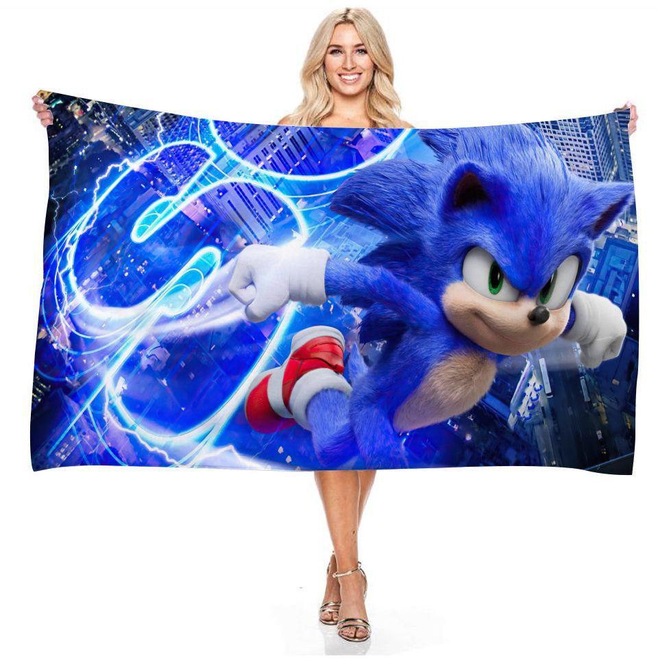Sonic The Hedgehog Beach Towel Ultra-fine Fiber Fast-drying Super-absorbent