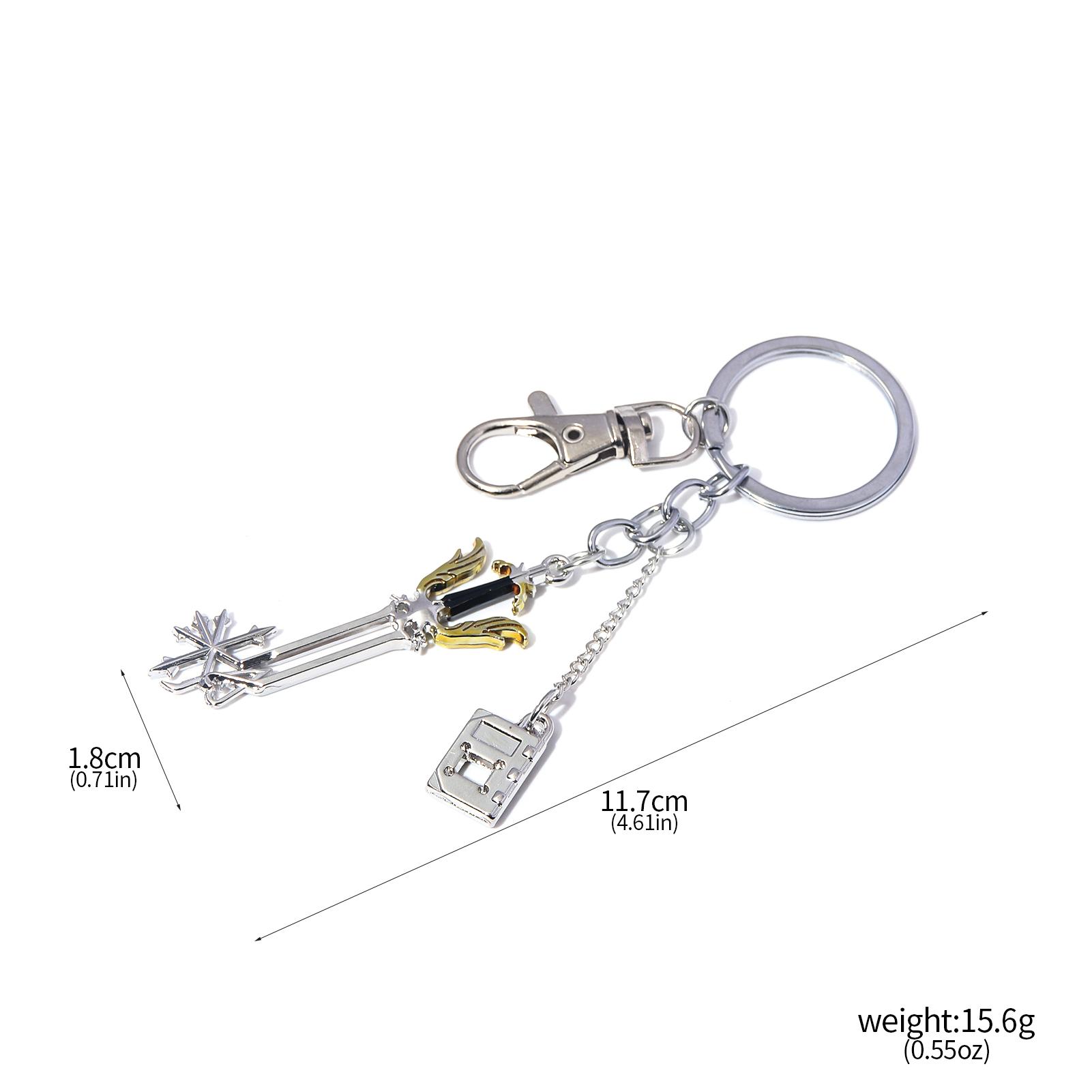 Game Kingdom Hearts Sora Key Keychain Forgotten Blade Metal Golden Key Pendant Fans Gift Cosplay Props Men Women Car Bag Jewelry