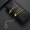 2 Piece One Piece Cross Portrait Bracelet Set Fashion Jewelry Women Trendy Shiny Daily Party Accessory Decorative Gift Idea