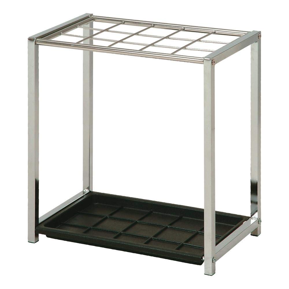 Fuji Boeki Large Umbrella Stand, 48cm Wide, Holds 15 Umbrellas, Chrome, Office Use, 83708