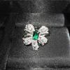Recommended High Jewelry Butterfly Set: Faux Emerald Bow Necklace, Ring & Stud Earrings