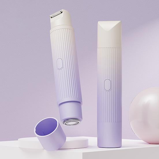 Yousheng Women Electric Shaver Double Heads USB Rechargeable Waterproof Portable Face Body Bikini Area Arm Leg Hair Removal Epilator Razor Trimmer