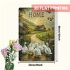 HOME Countryside Metal Art Geese on Country Road Vintage Decor D Printed Iron Plaque xcm for Living Room Dining Room