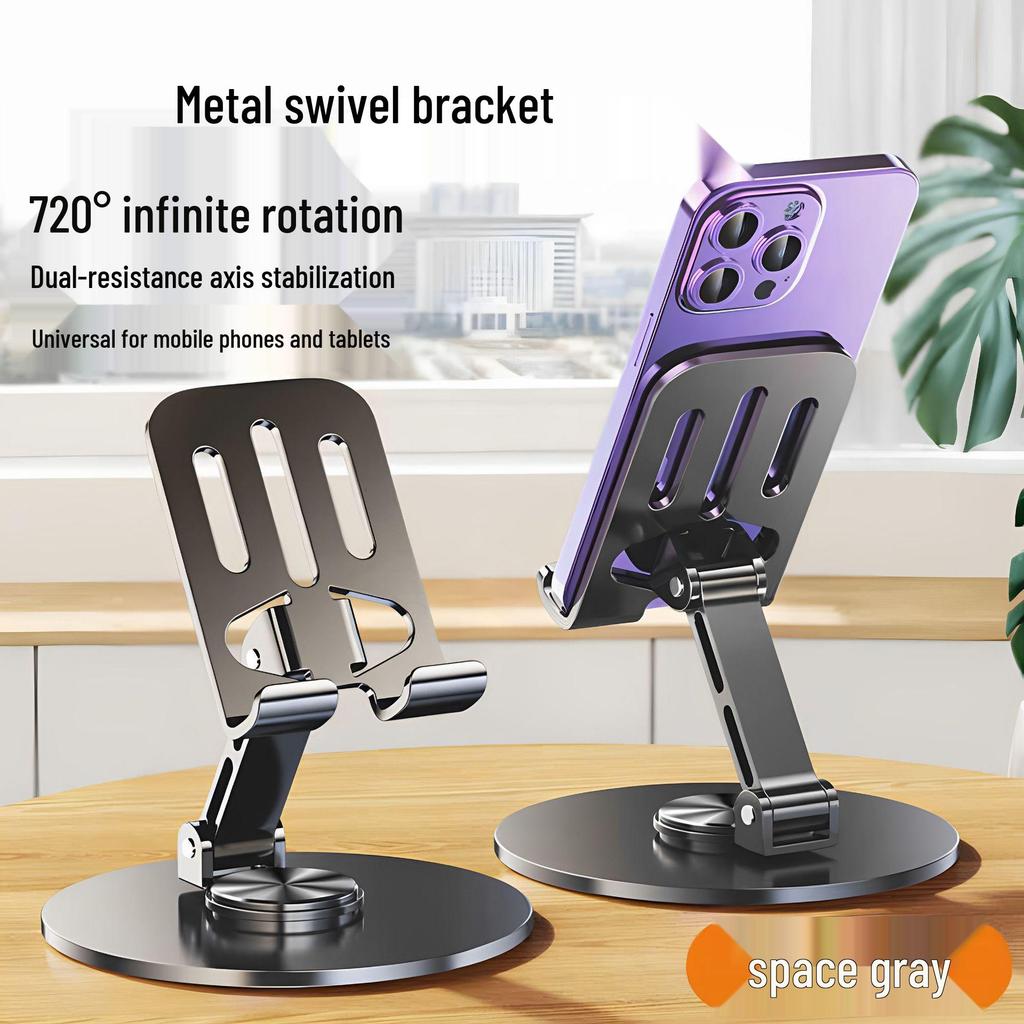 Suporte de Mesa Rotativo de Metal para Tablet e iPad - Suporte Universal para Telefone para Jogos e Aprendizagem