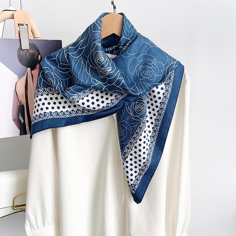 Korean Style Thin Camellia Printed Scarf Summer Fashion Women S Neck Scarf