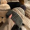Knitted Hat Women's Winter Hairball Thickened Thermal Pullover Hat Cold Ear Protection Wool Hat