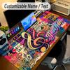 Music Theme Personalized Mouse Pad Custom Name Text Non Slip Desk Pad For Laptop Office Desktop