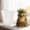 Small Flower Pot Mold Reusable Cement Gypsum Mold 3d Sloth Silicone Mold Cute For Crafting Home Decor Living Room