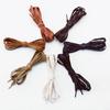 Flat Waxed Cotton Shoelace Waterproof Leather Shoe Laces for Boots Sneakers Casual Shoes Width 0.6cm Multiple Lengths and Colors