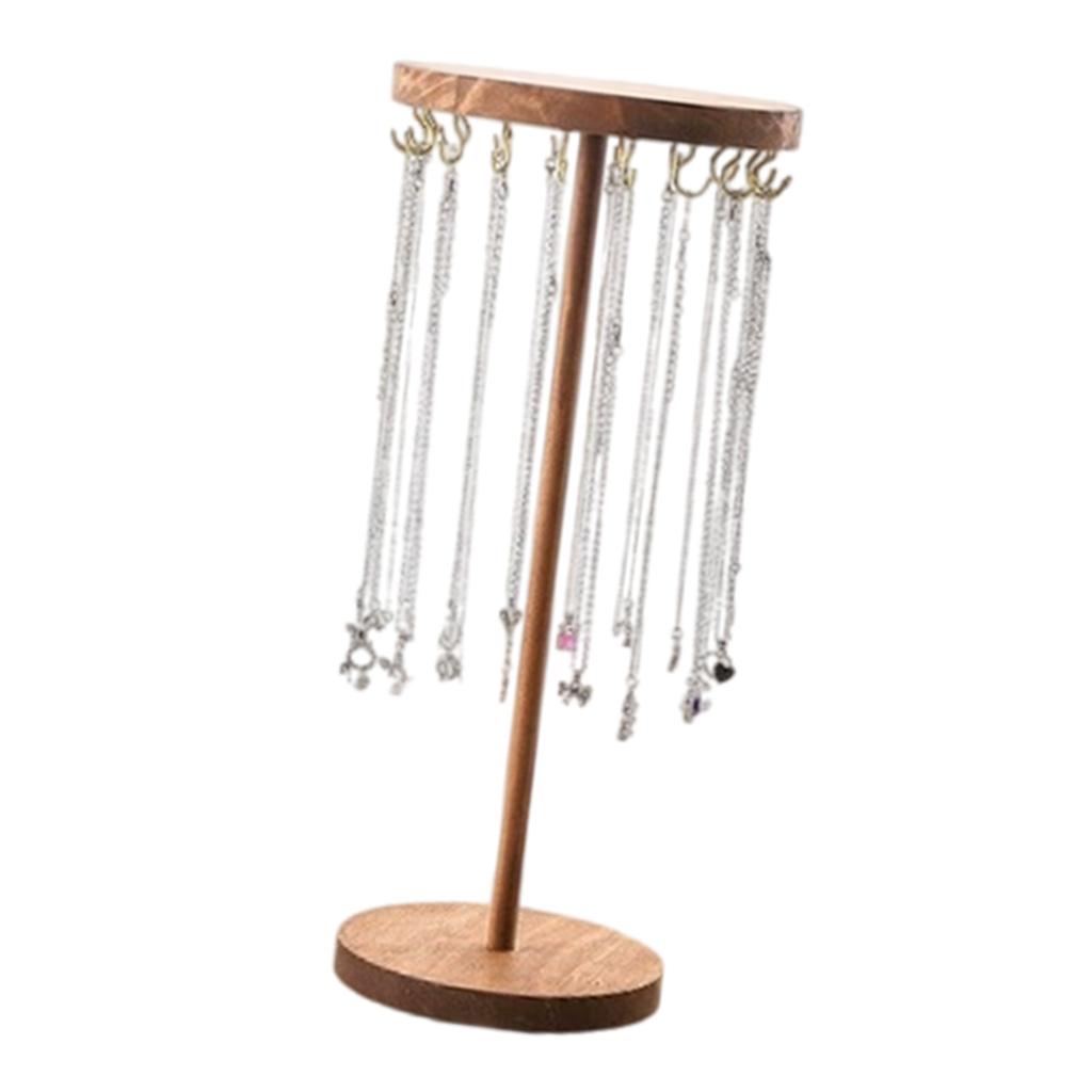 Jewelry Holder Necklace Stand Keychain Stand Wood Texture for Showcasing Necklace Earrings and Bracelet in Stores