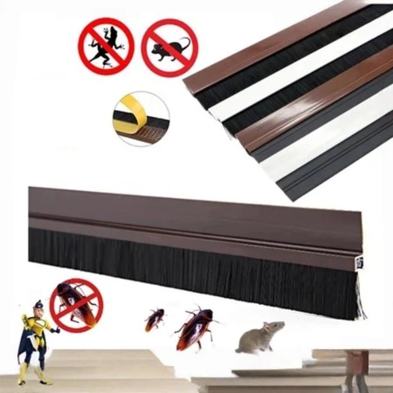 Door Bottom Seal Brush Durable PVC Sealing Strip Anti-Insect Dust Proof for Sliding Garage Door Weather Stripping