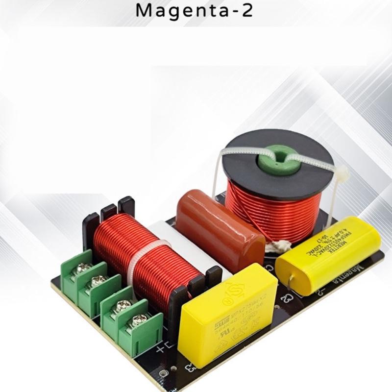 Professional Grade Speaker Crossover with Double Filtering Magenta 2 Crossover 3.3uF/3uF 2 Speaker Crossover for DIY