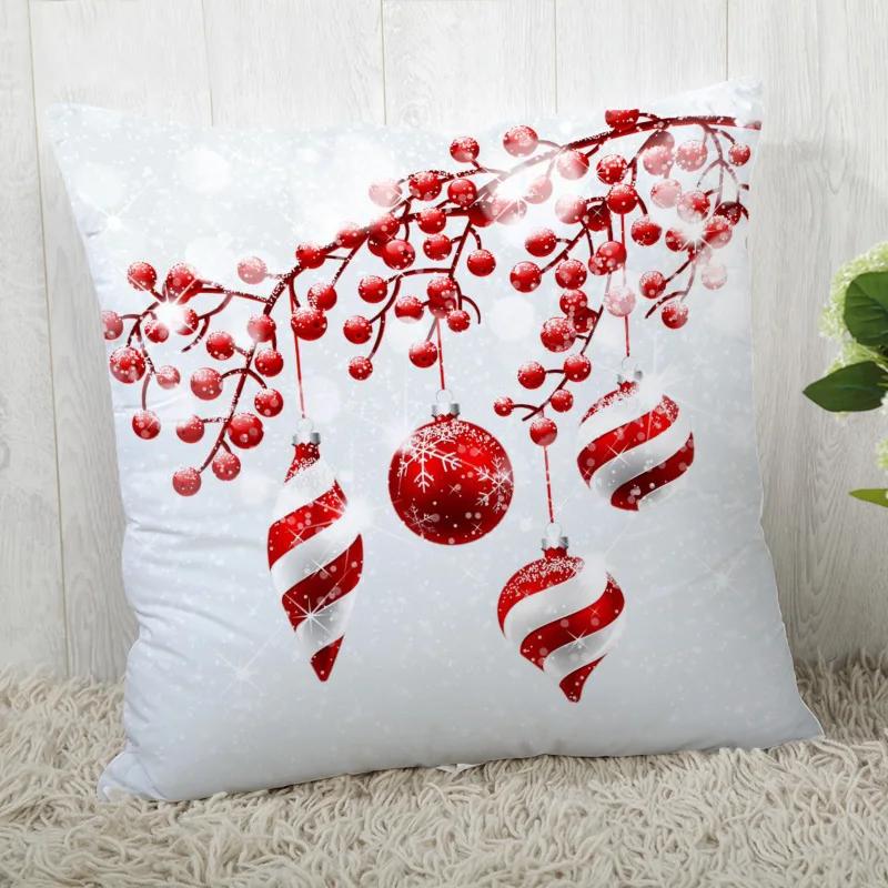 Custom Decorative Pillowcase Christmas Square Zippered Pillow Cover 35X35,40x40,45x45cm(One Side)