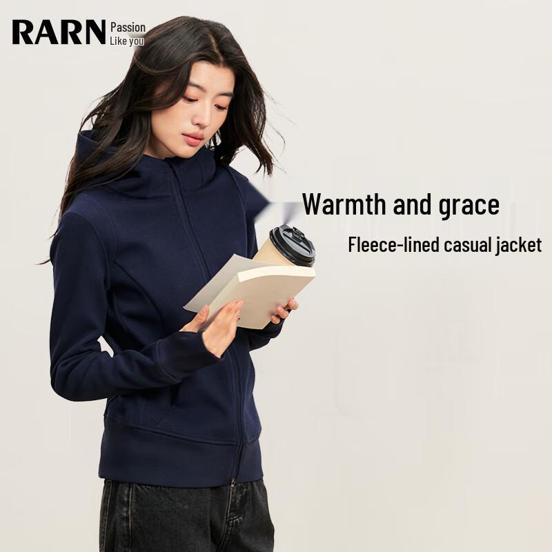 

RA&RN Women s Fleece Lined Hooded Zip-Up Sweatshirt L