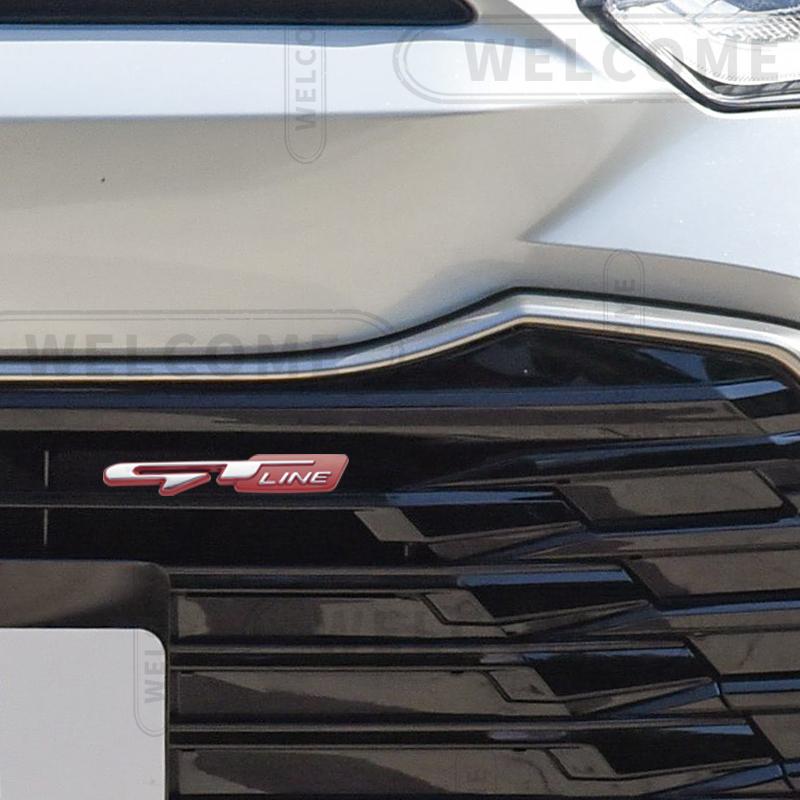 AIL1 3D Metalen GT Line Logo Auto Letter Embleem Grille Badge Sticker Kofferbak Decals Voor Kia Sportage Sorento K3 K5 K9 Styling Accessoires