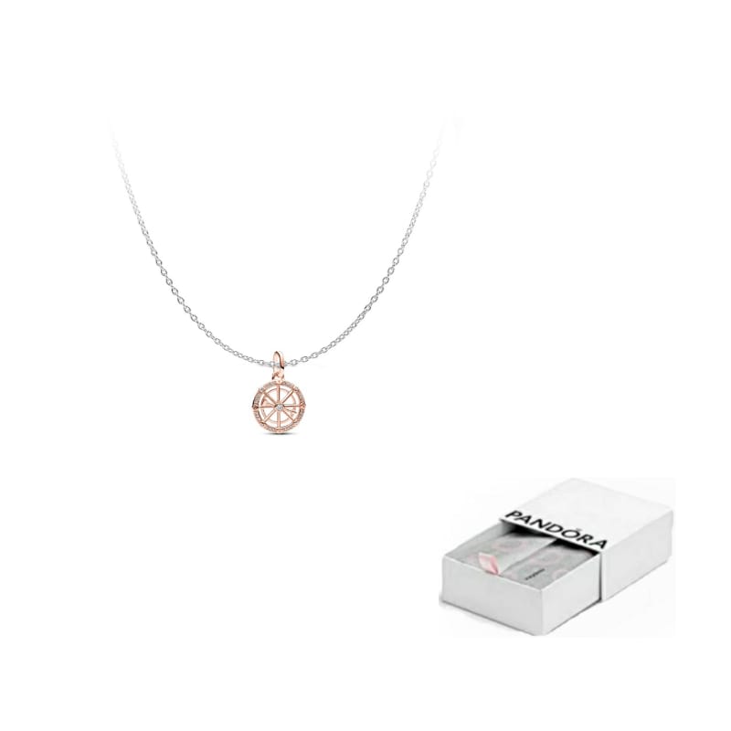 Pandora 925 Sterling Silver Synthetic Cubic Zirconia Necklaces Unisex ZT1020