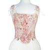 Tie Up Corset TankTop for Women Slimming Body Shaper LaceUp Tied Waist Trainer Girdle Teens Girl French Style Bustier