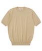 BELLIEF Essential Short Sleeve Round Knit (Beige)